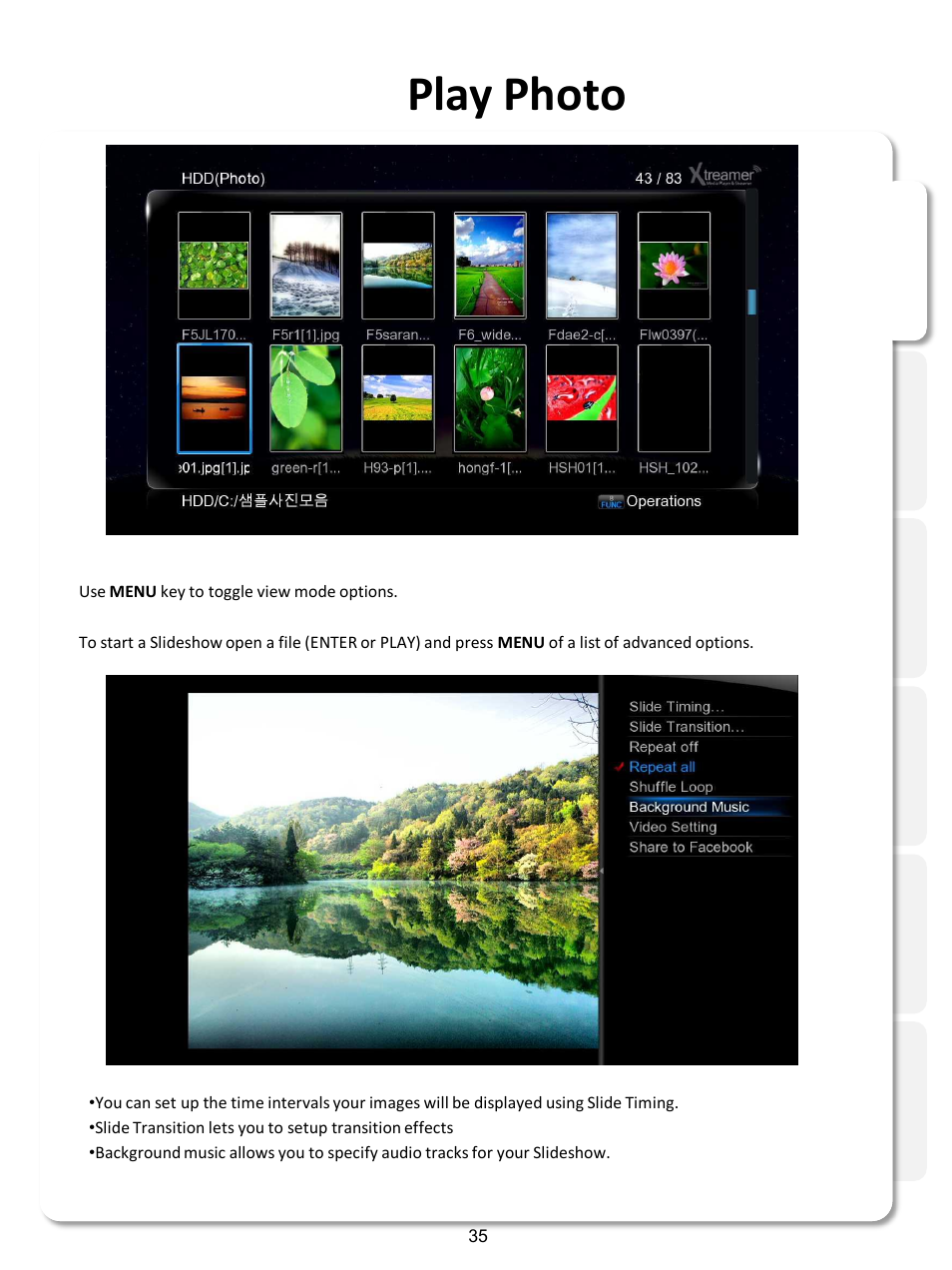 Play photo | Xtreamer SideWinder3 User Manual | Page 35 / 91