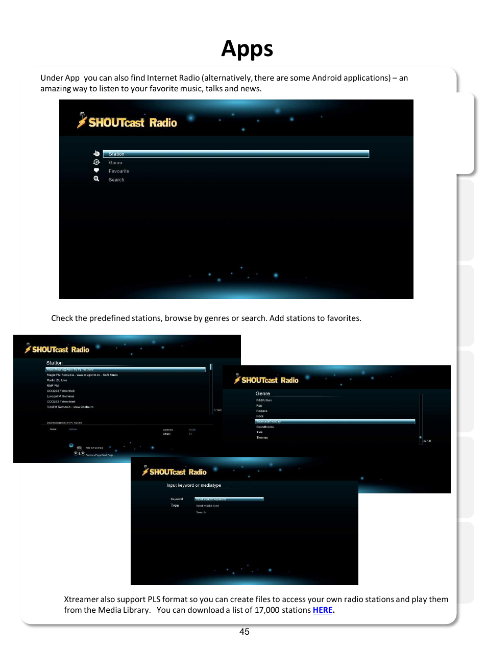 Apps | Xtreamer SideWinder3 User Manual | Page 45 / 91