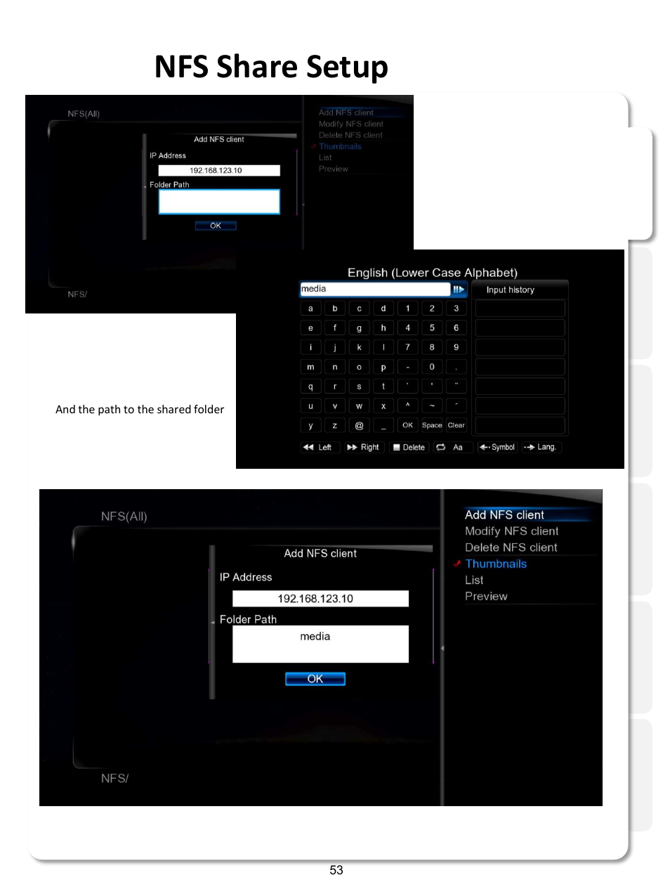 Nfs share setup | Xtreamer SideWinder3 User Manual | Page 53 / 91