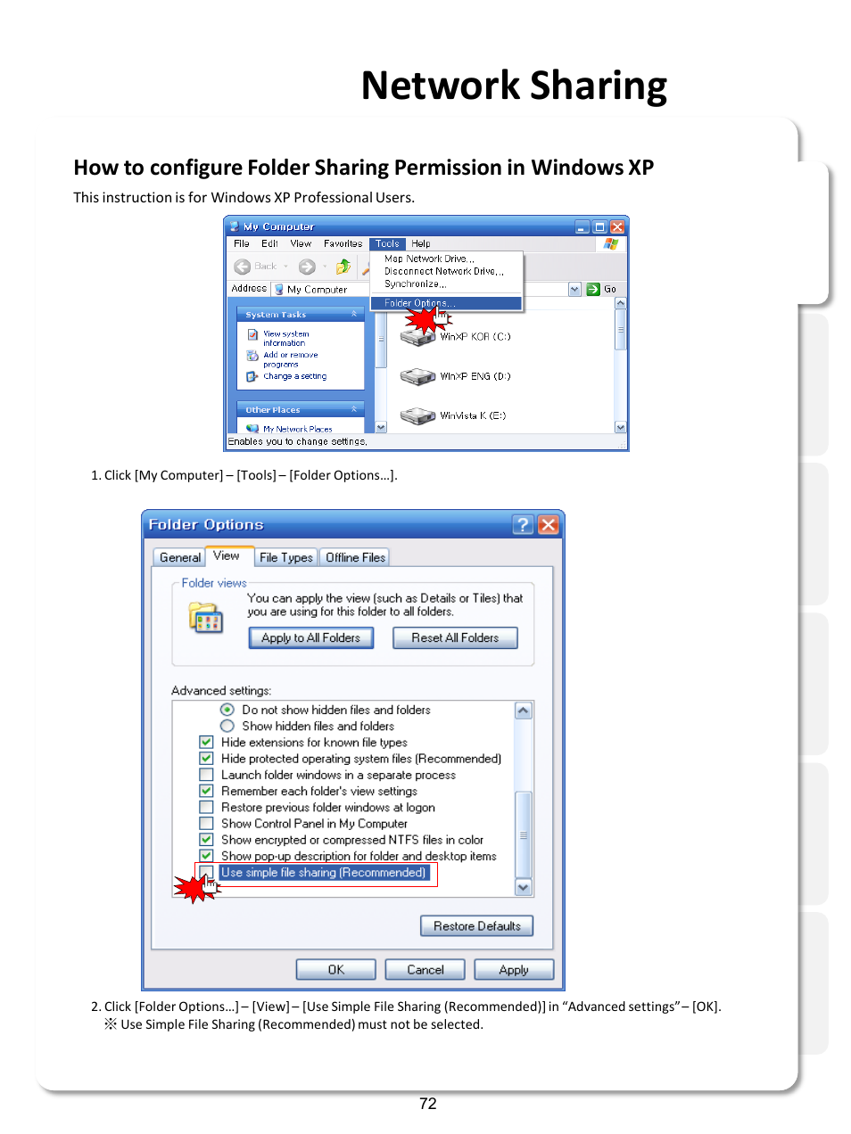Network sharing | Xtreamer SideWinder3 User Manual | Page 72 / 91