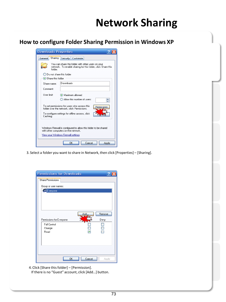 Network sharing | Xtreamer SideWinder3 User Manual | Page 73 / 91