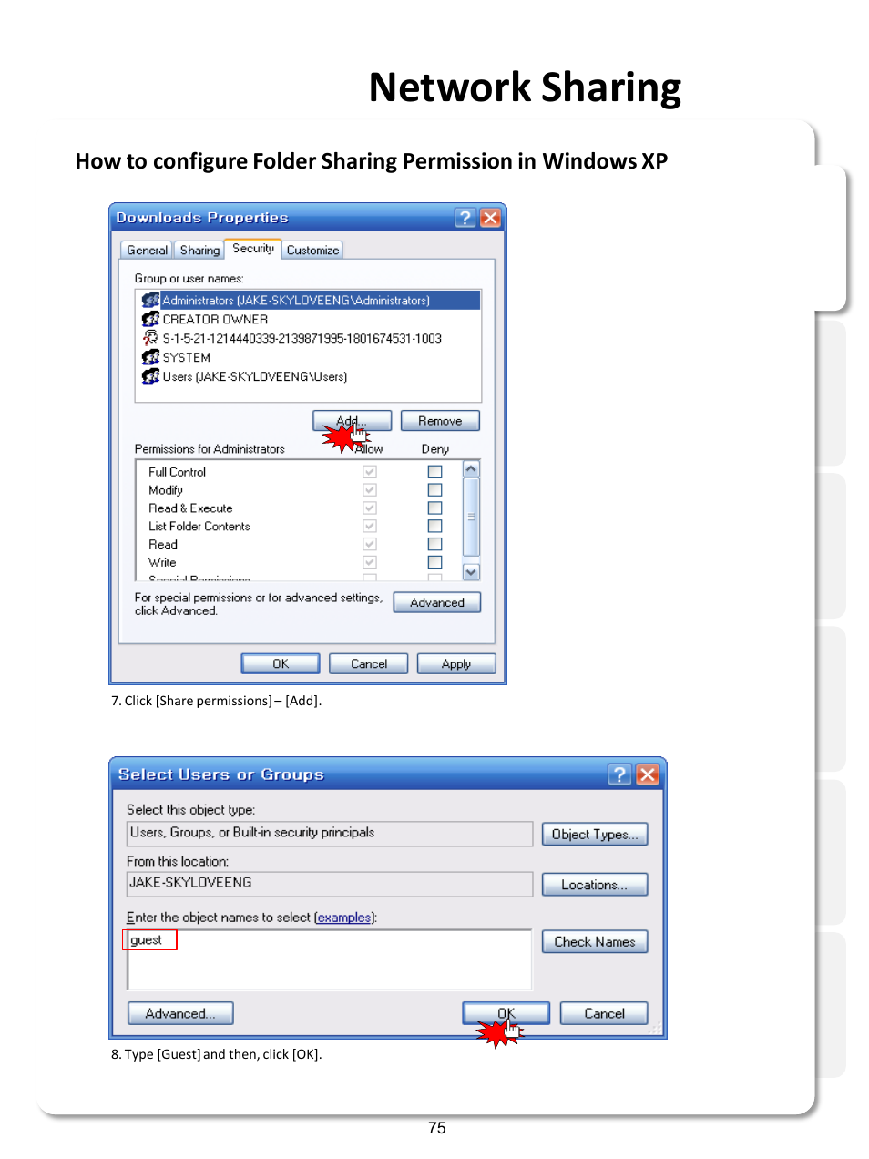 Network sharing | Xtreamer SideWinder3 User Manual | Page 75 / 91