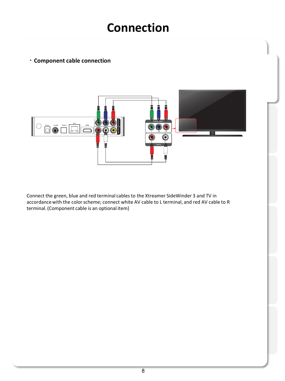 Connection | Xtreamer SideWinder3 User Manual | Page 8 / 91