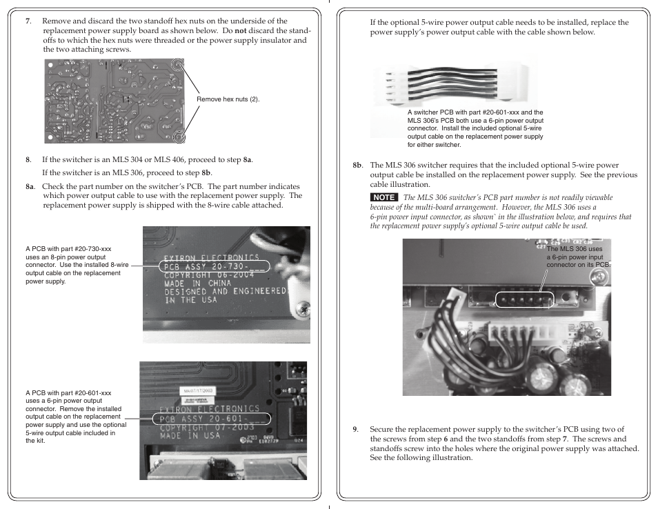 Extron Electronics Power Supply for MLS 304_306_406 User Manual | Page 2 / 2
