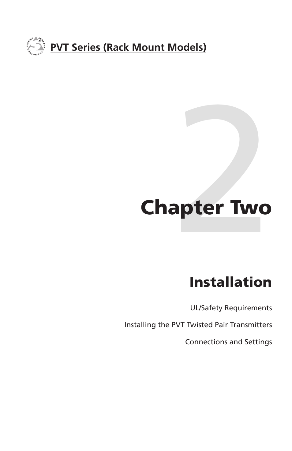Chapter 2 - installation, Chapter two • installation | Extron Electronics PVT SW RGB User Manual | Page 13 / 32