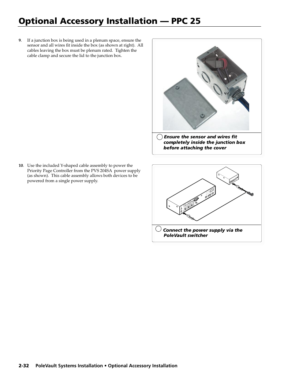 Optional accessory installation — ppc 25 | Extron Electronics PoleVault Systems PVS 200, 300, and 400 User Manual | Page 44 / 50