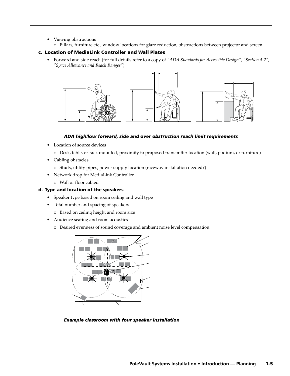 D. type and location of the speakers | Extron Electronics PoleVault Systems PVS 200, 300, and 400 User Manual | Page 7 / 50