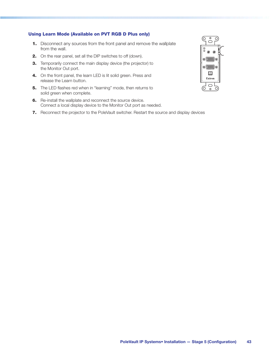 Extron Electronics PoleVault IP Systems PVS 305SA IP User Manual | Page 47 / 52
