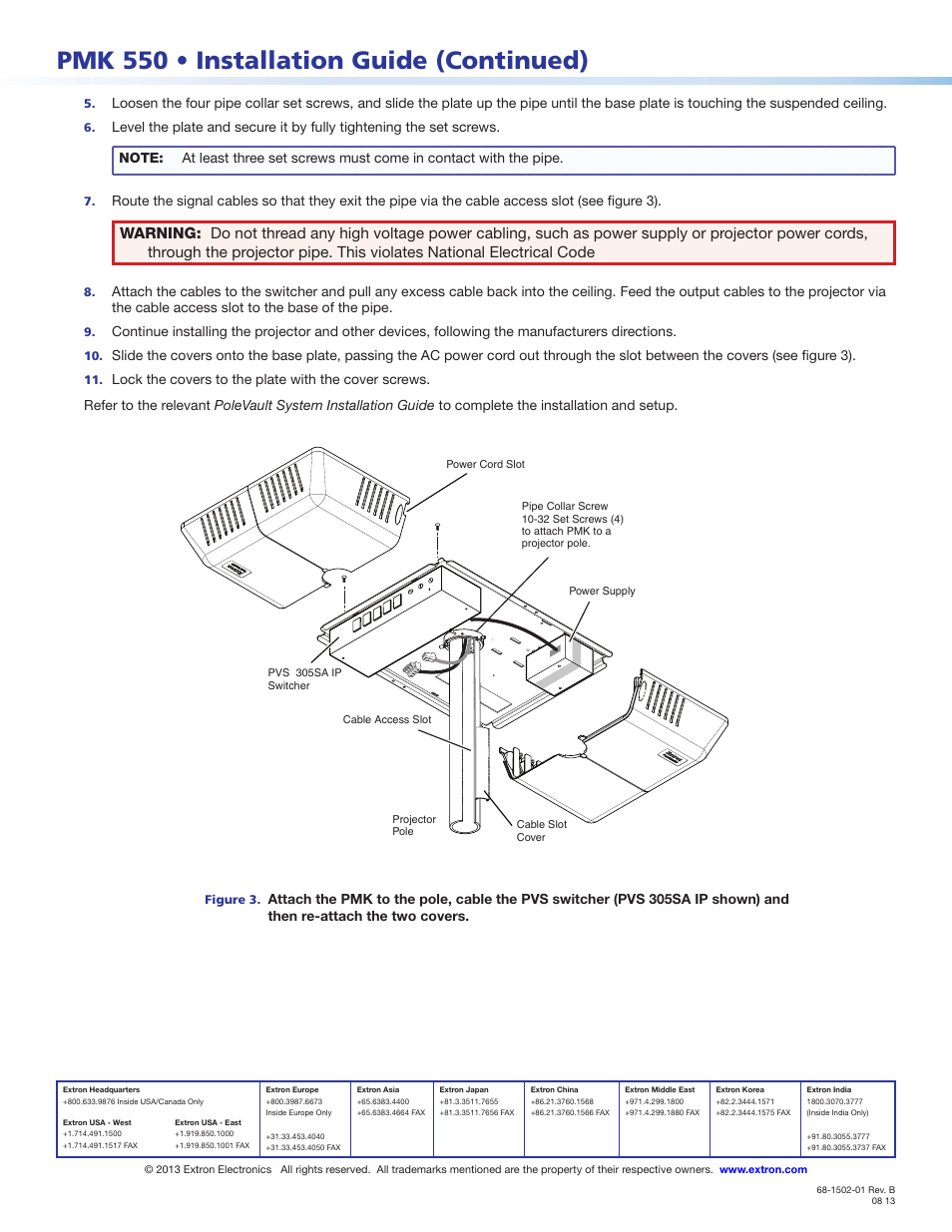 Pmk 550 • installation guide (continued) | Extron Electronics PMK 550 User Manual | Page 2 / 2