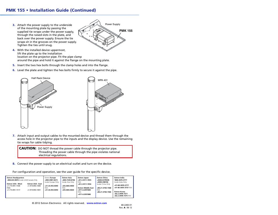 Extron Electronics PMK 155 User Manual | Page 2 / 2