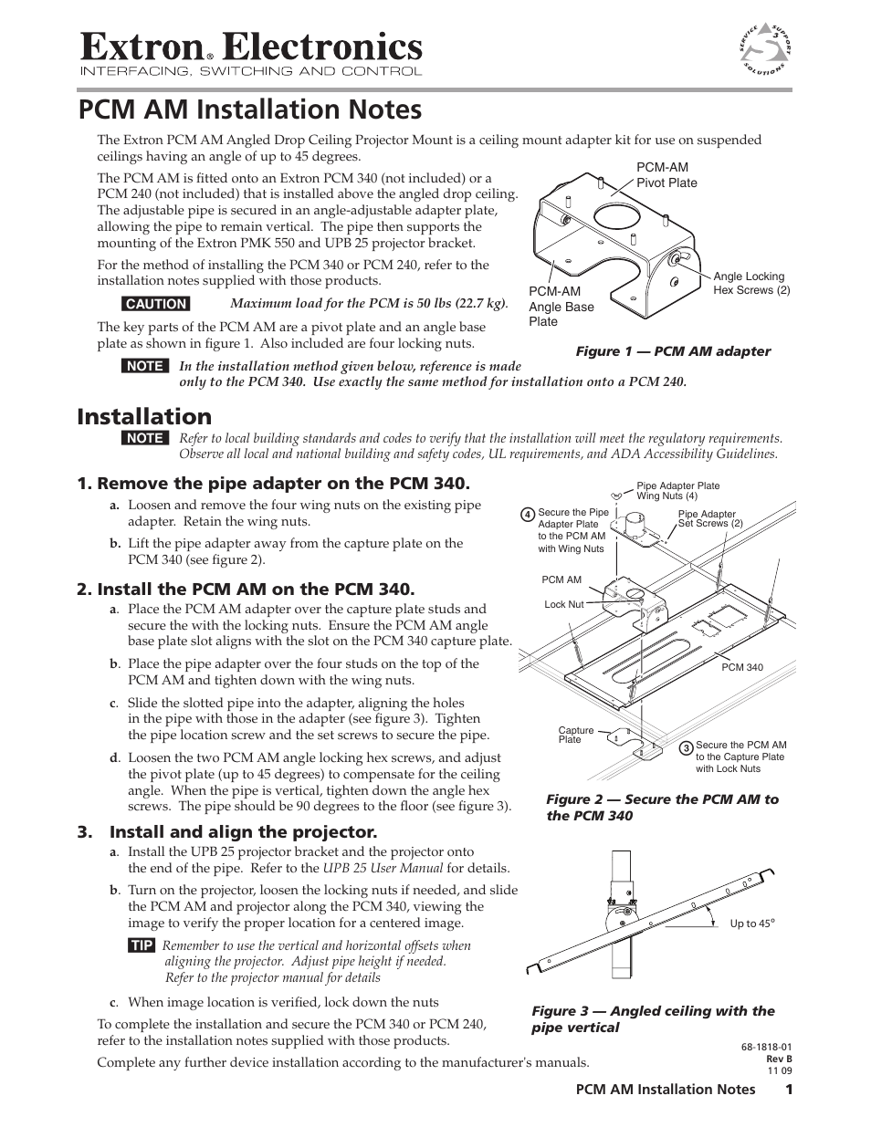 Extron Electronics PCM AM User Manual | 2 pages