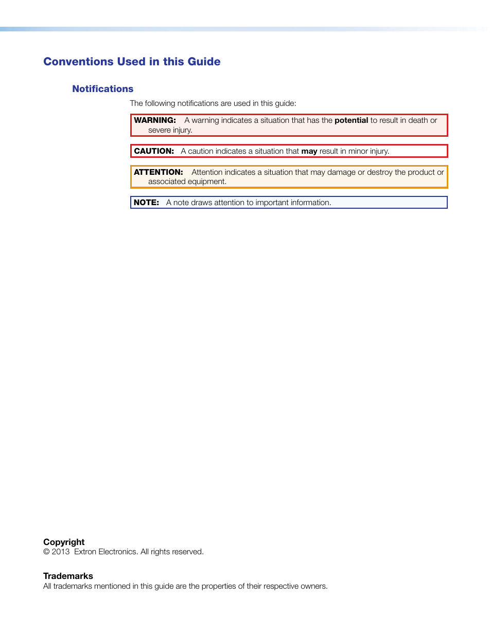 Conventions used in this guide | Extron Electronics P-2 DA2xi MT User Guide Rev. G User Manual | Page 4 / 14