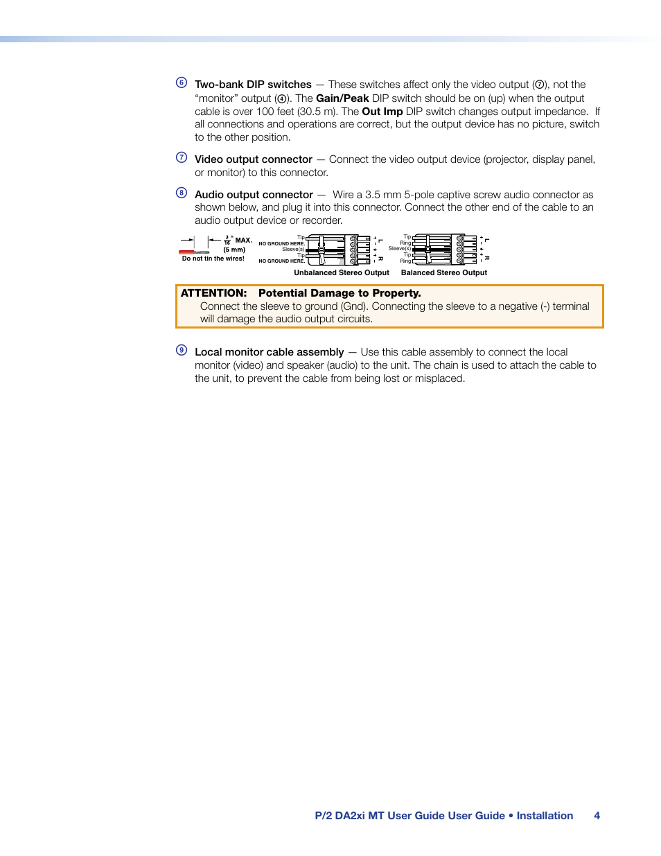 Extron Electronics P-2 DA2xi MT User Guide Rev. G User Manual | Page 9 / 14
