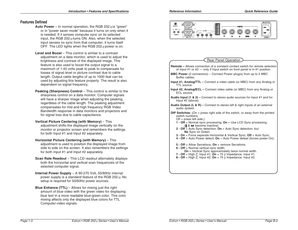 Features defined | Extron Electronics RGB 202xi User Guide Rev. E User Manual | Page 8 / 24