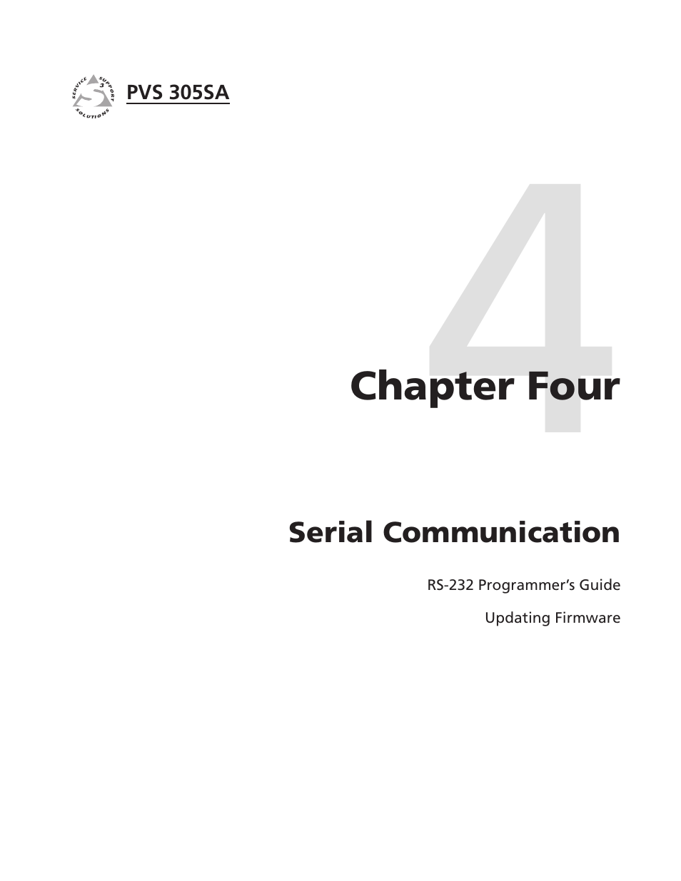 Chapter four, Serial communication, Chapter four • serial communication | Extron Electronics PVS 305SA User Guide User Manual | Page 29 / 56