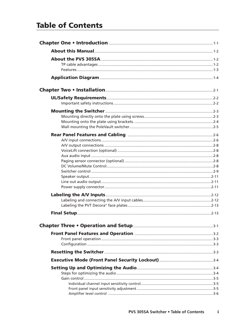 Extron Electronics PVS 305SA User Guide User Manual | Page 4 / 56