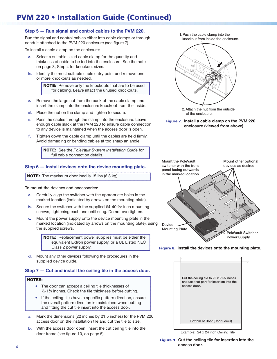 Pvm 220 • installation guide (continued) | Extron Electronics PVM 220 Installation User Manual | Page 4 / 6