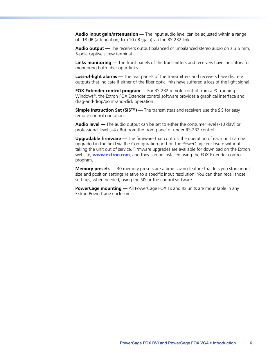 Extron Electronics PowerCage FOX Tx_Rx DVI Plus User Guide User Manual | Page 11 / 48