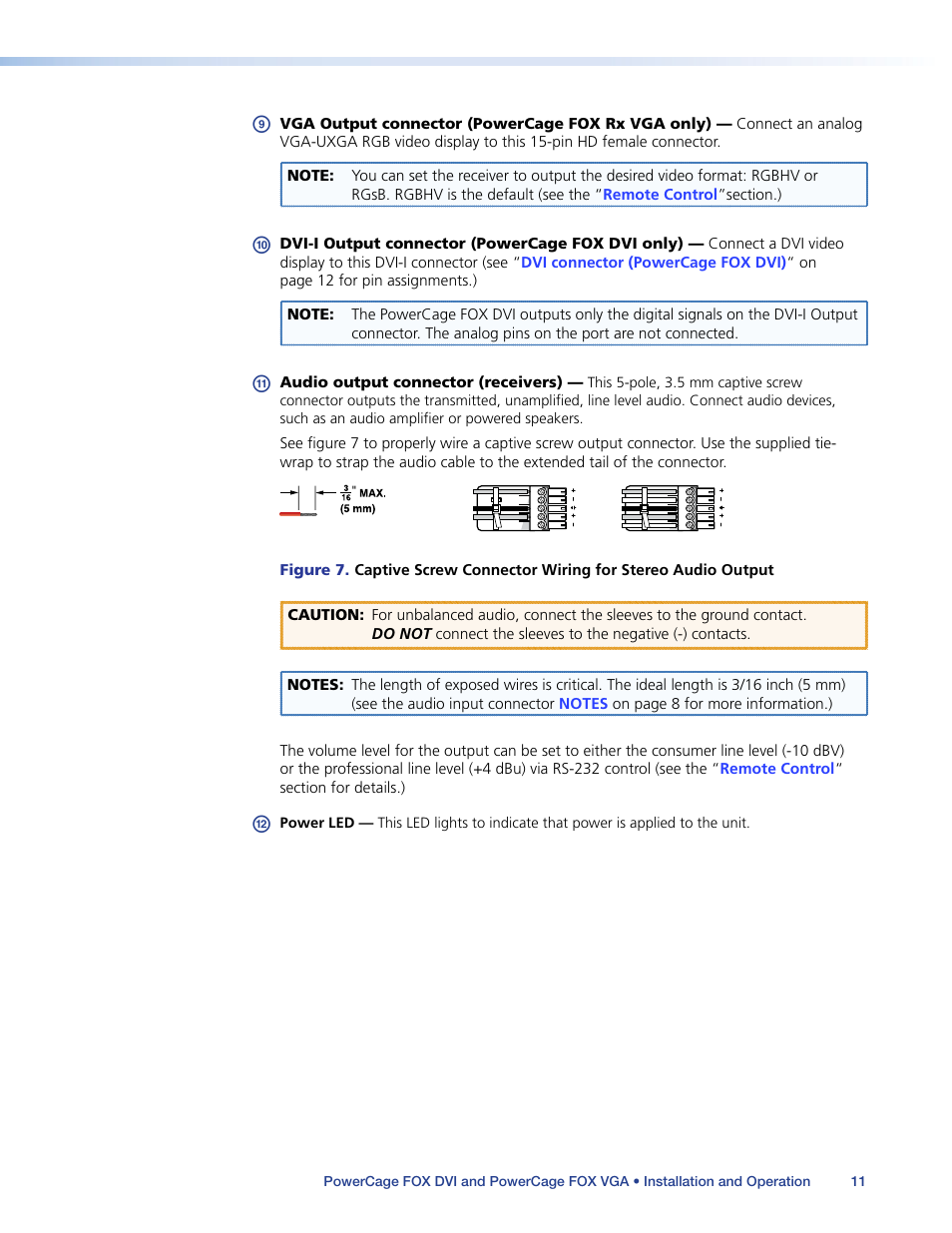 E 3, above, and, Figure 7 | Extron Electronics PowerCage FOX Tx_Rx DVI Plus User Guide User Manual | Page 16 / 48