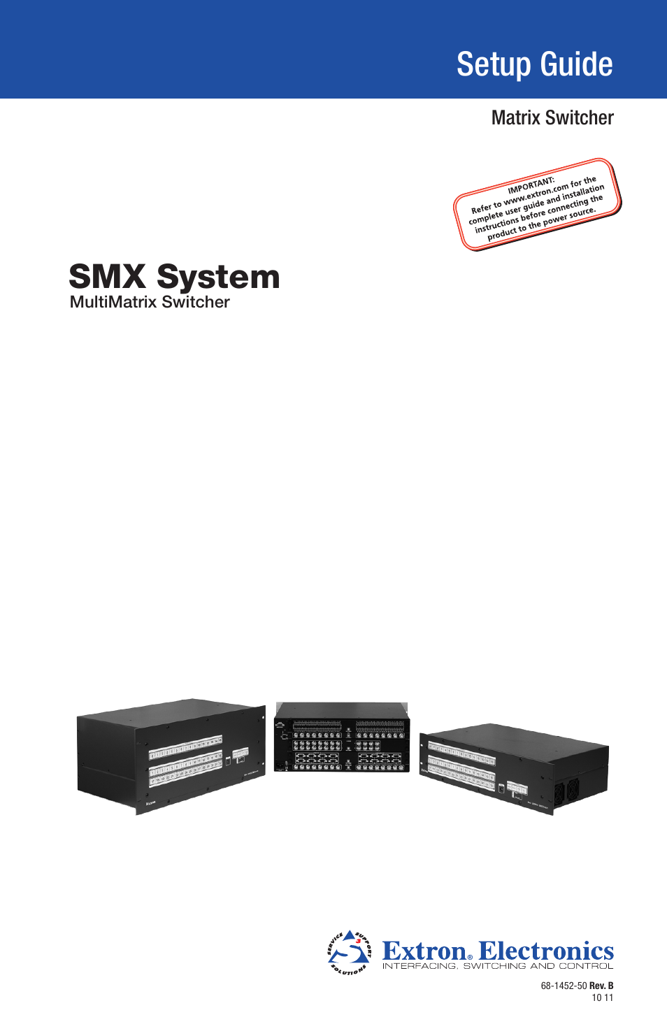 Extron Electronics SMX System Setup Guide User Manual | 48 pages