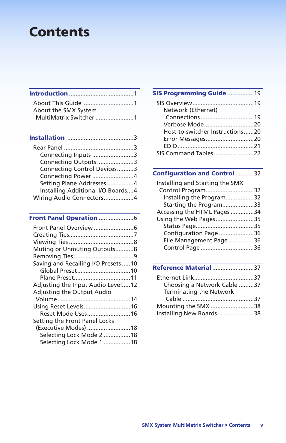 Extron Electronics SMX System Setup Guide User Manual | Page 5 / 48