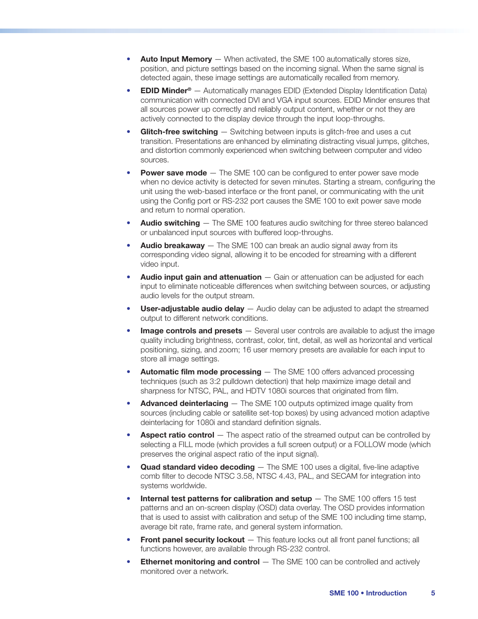 Extron Electronics SME 100 User Guide User Manual | Page 11 / 185