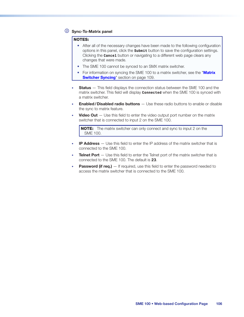 Extron Electronics SME 100 User Guide User Manual | Page 112 / 185