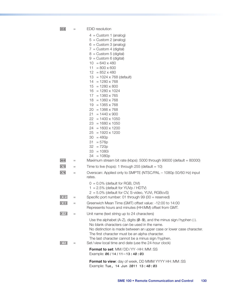 Extron Electronics SME 100 User Guide User Manual | Page 136 / 185