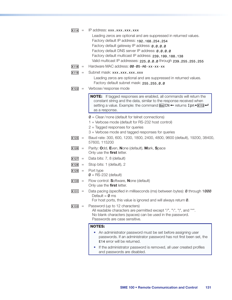 Extron Electronics SME 100 User Guide User Manual | Page 137 / 185