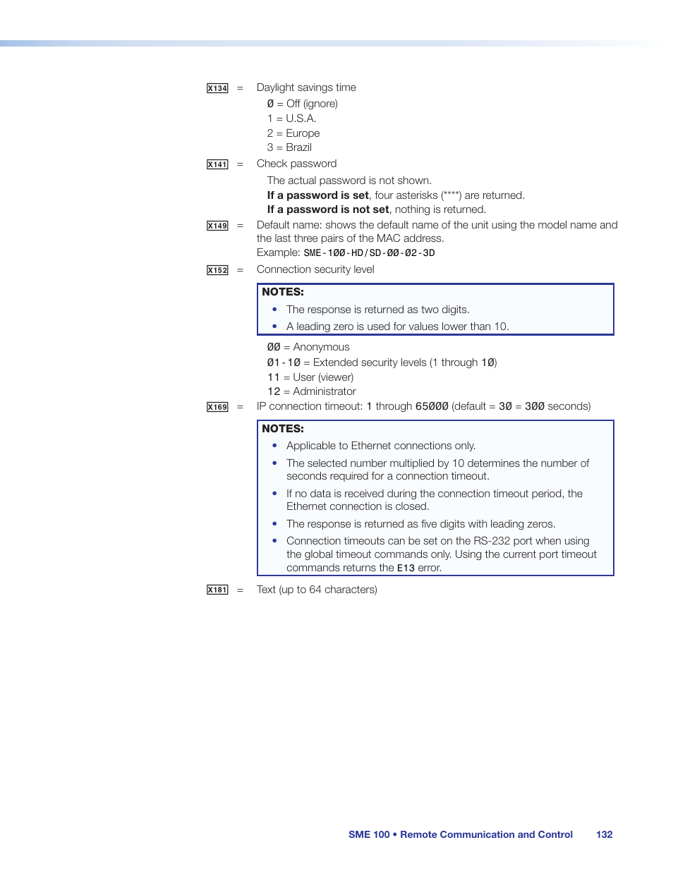 Extron Electronics SME 100 User Guide User Manual | Page 138 / 185