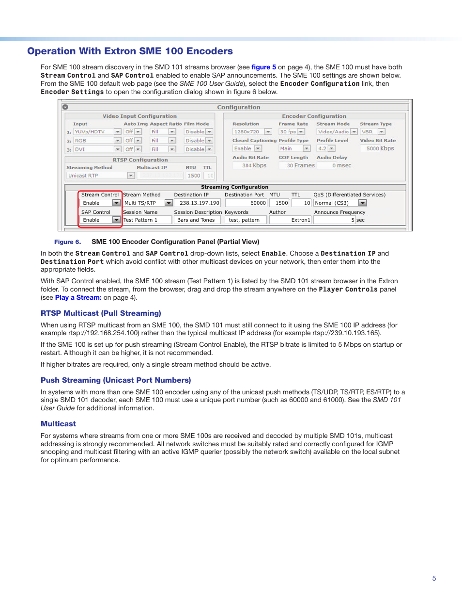 Operation with extron sme 100 encoders | Extron Electronics SMD 101 Setup Guide User Manual | Page 5 / 8