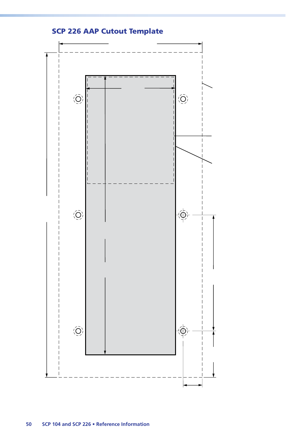 Scp 226 aap cutout template, Scp 226 aap, Template is not full size | Extron Electronics SCP 104 Series User Guide User Manual | Page 56 / 60