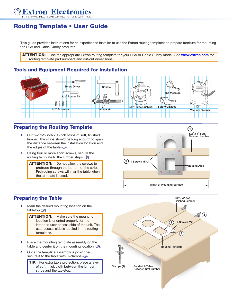 Extron Electronics Routing Template User Guide User Manual | 2 pages