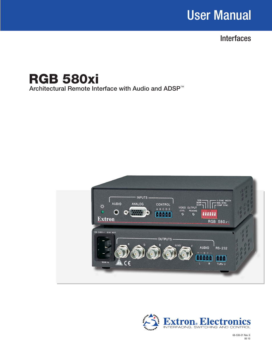 Extron Electronics RGB 580xi User Guide User Manual | 33 pages