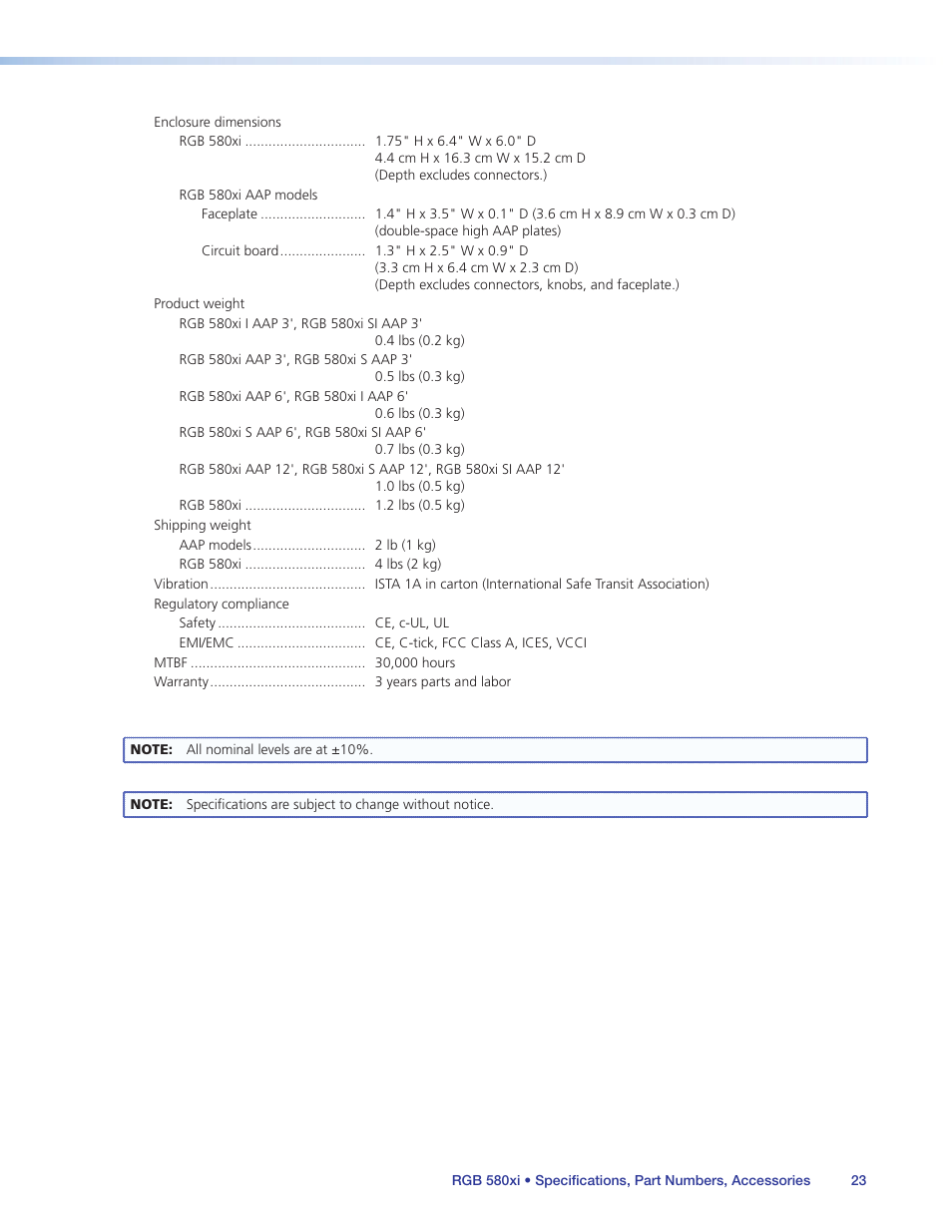 Extron Electronics RGB 580xi User Guide User Manual | Page 27 / 33