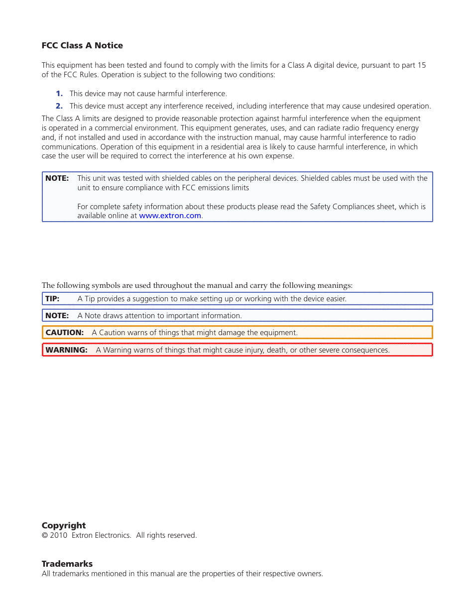 Extron Electronics RGB 580xi User Guide User Manual | Page 3 / 33