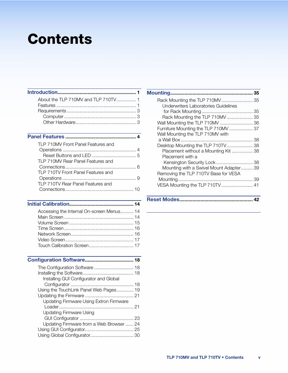 Extron Electronics TLP 710TV User Guide User Manual | Page 5 / 49