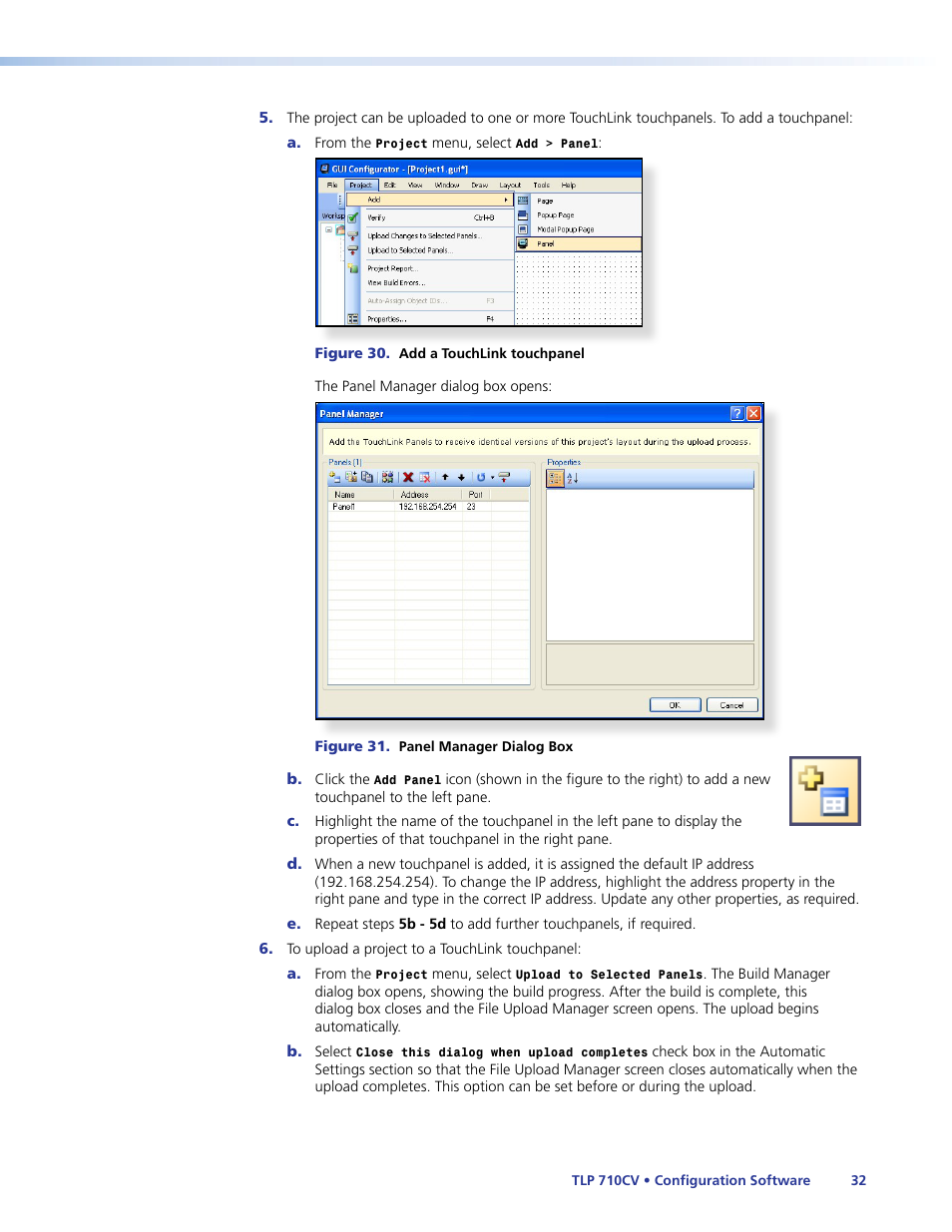 Upload the graphical user interface, To the touchpanel | Extron Electronics TLP 710CV User Guide User Manual | Page 38 / 50