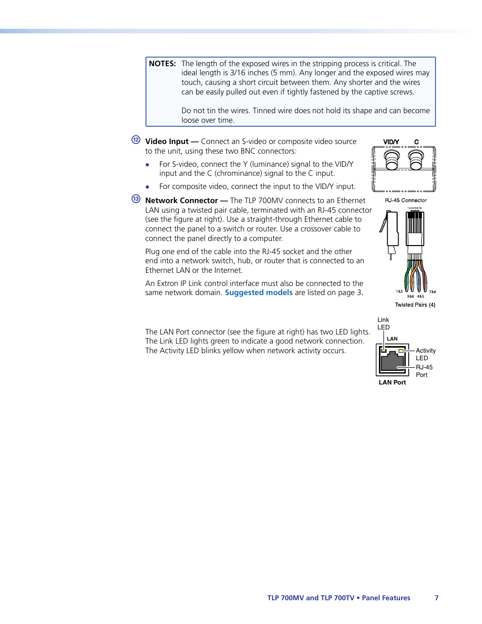Extron Electronics TLP 700TV User Guide User Manual | Page 13 / 58