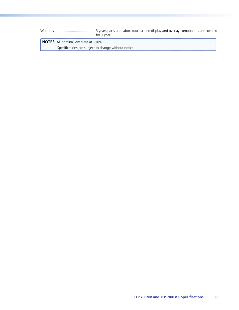 Extron Electronics TLP 700TV User Guide User Manual | Page 39 / 58
