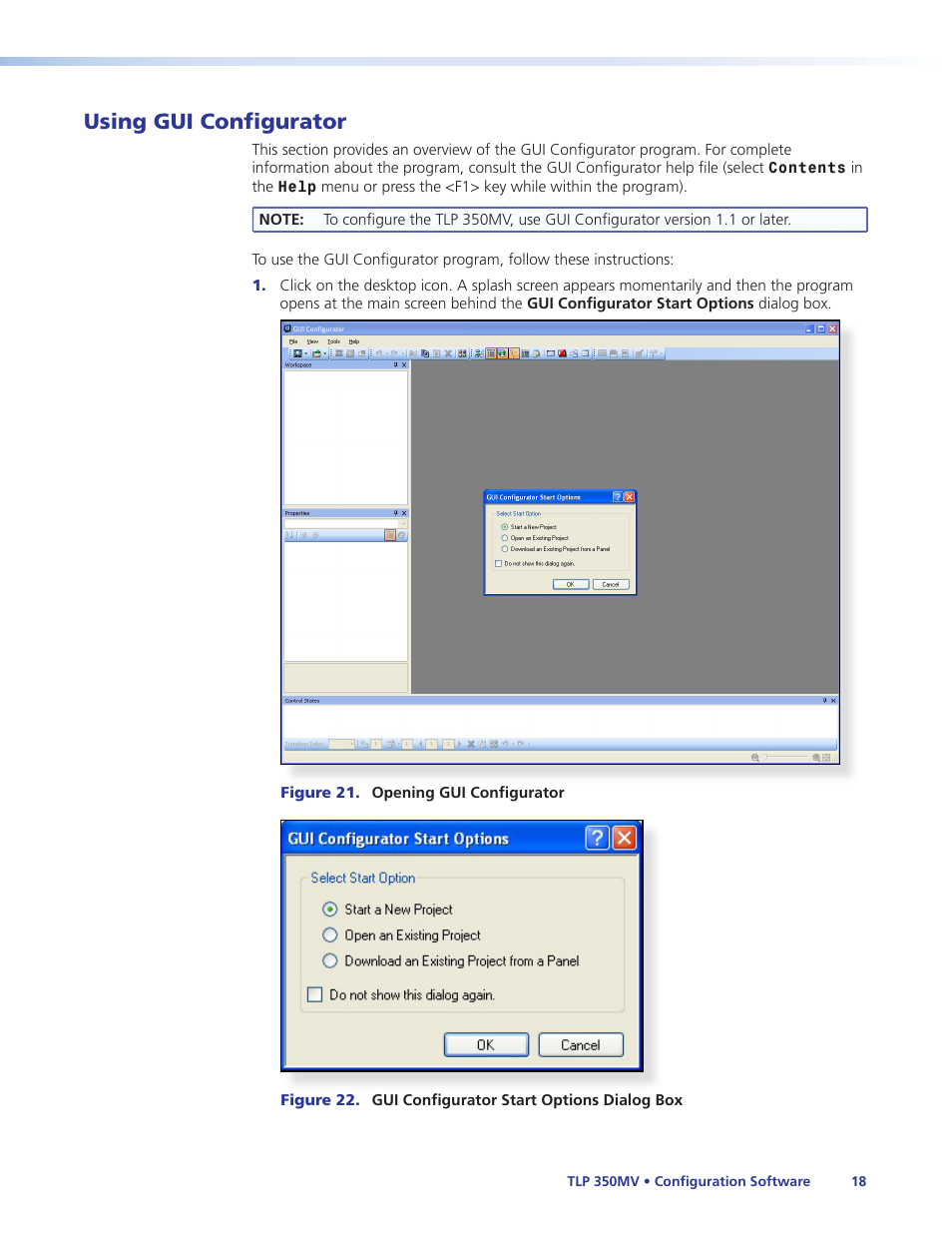 Using gui configurator | Extron Electronics TLP 350MV User Guide User Manual | Page 24 / 48