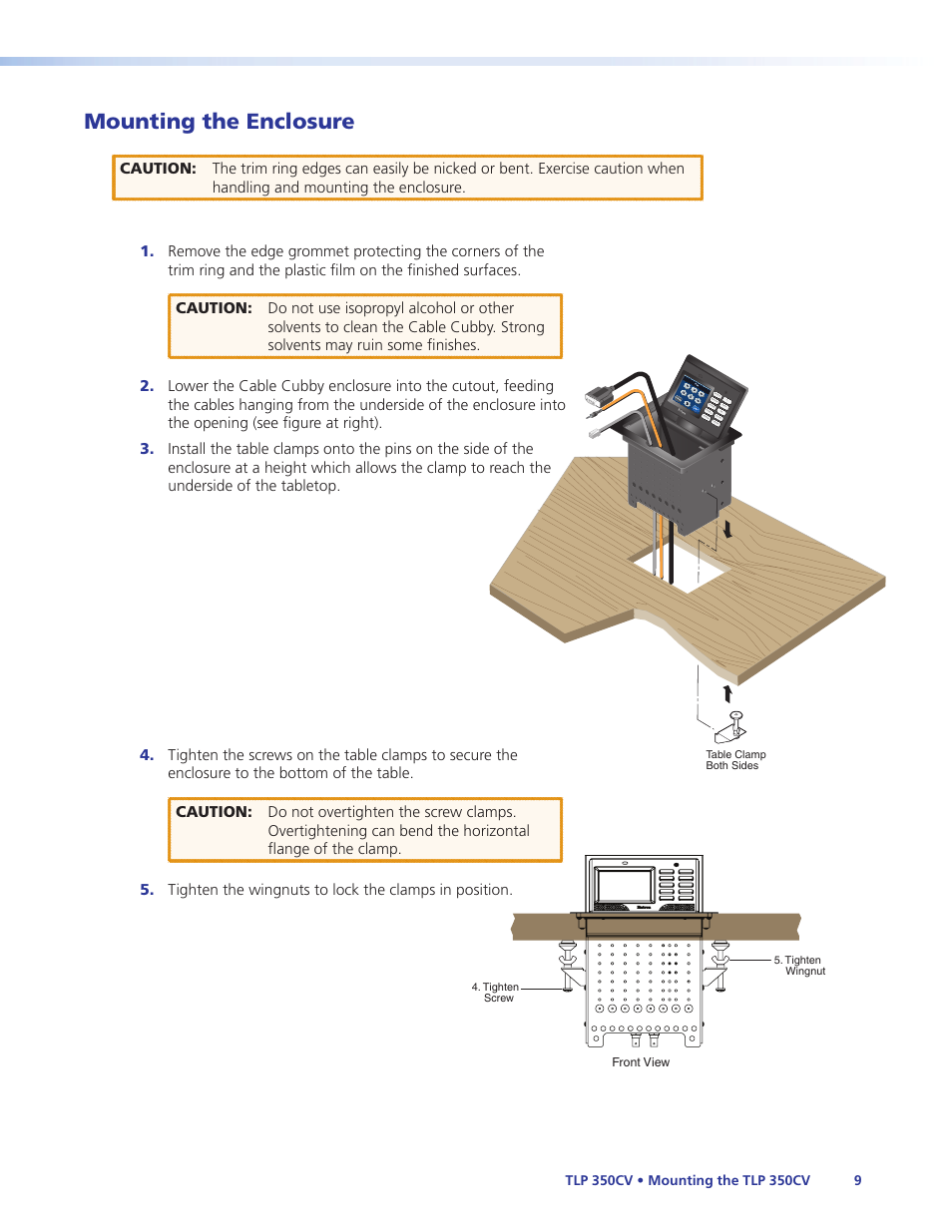 Mounting the enclosure | Extron Electronics TLP 350CV Installation User Manual | Page 15 / 51