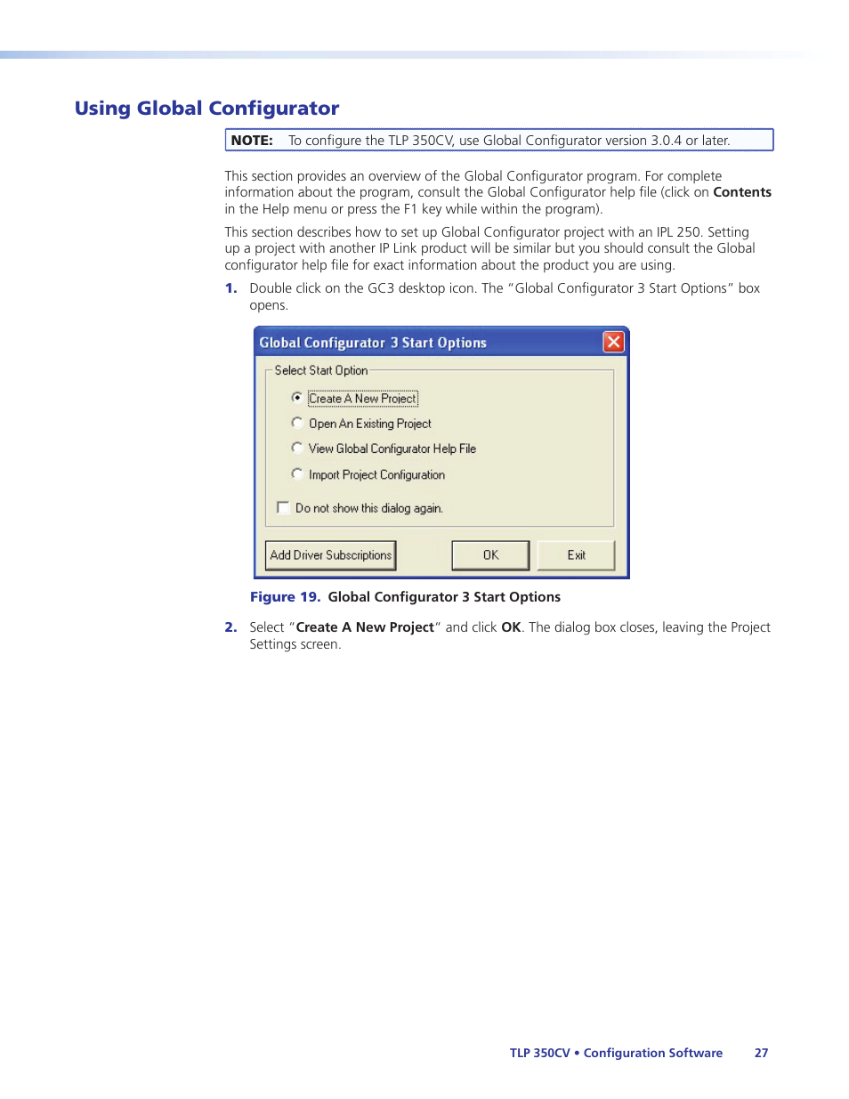 Using global configurator, Assign functions to the text and graphics. (see | Extron Electronics TLP 350CV Installation User Manual | Page 33 / 51