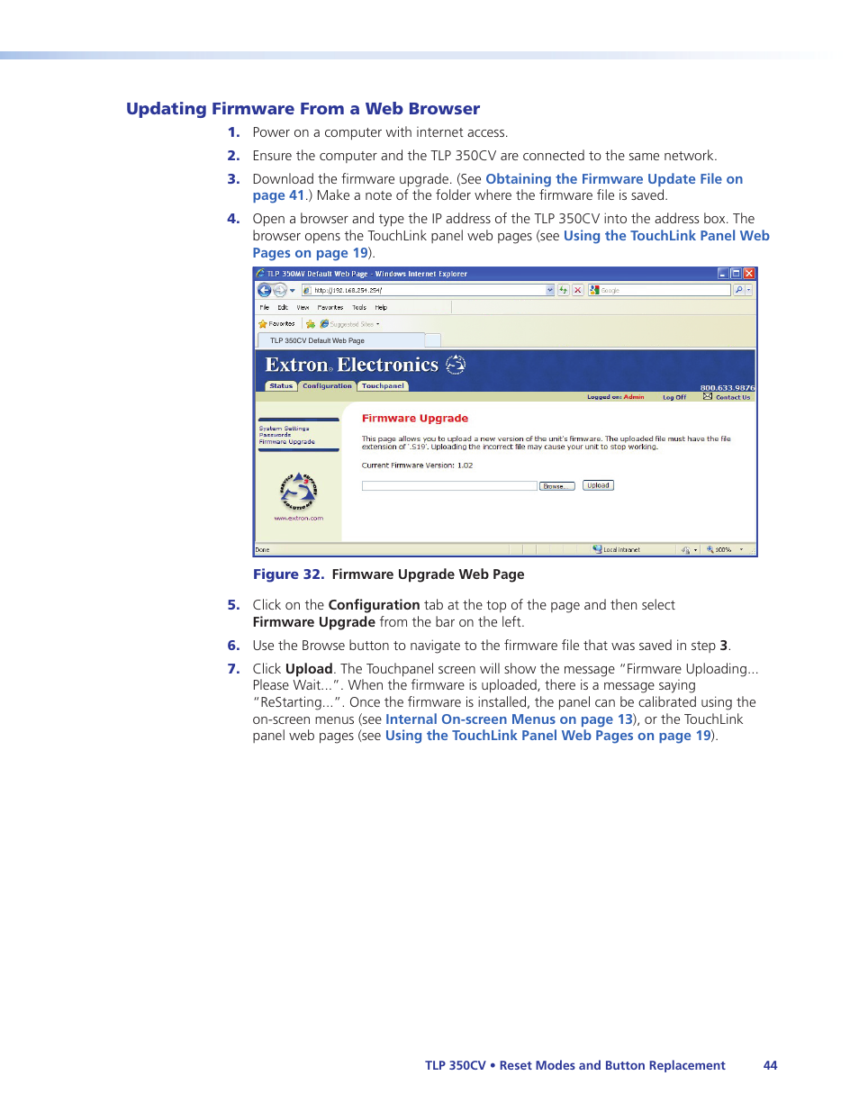 Extron Electronics TLP 350CV Installation User Manual | Page 50 / 51