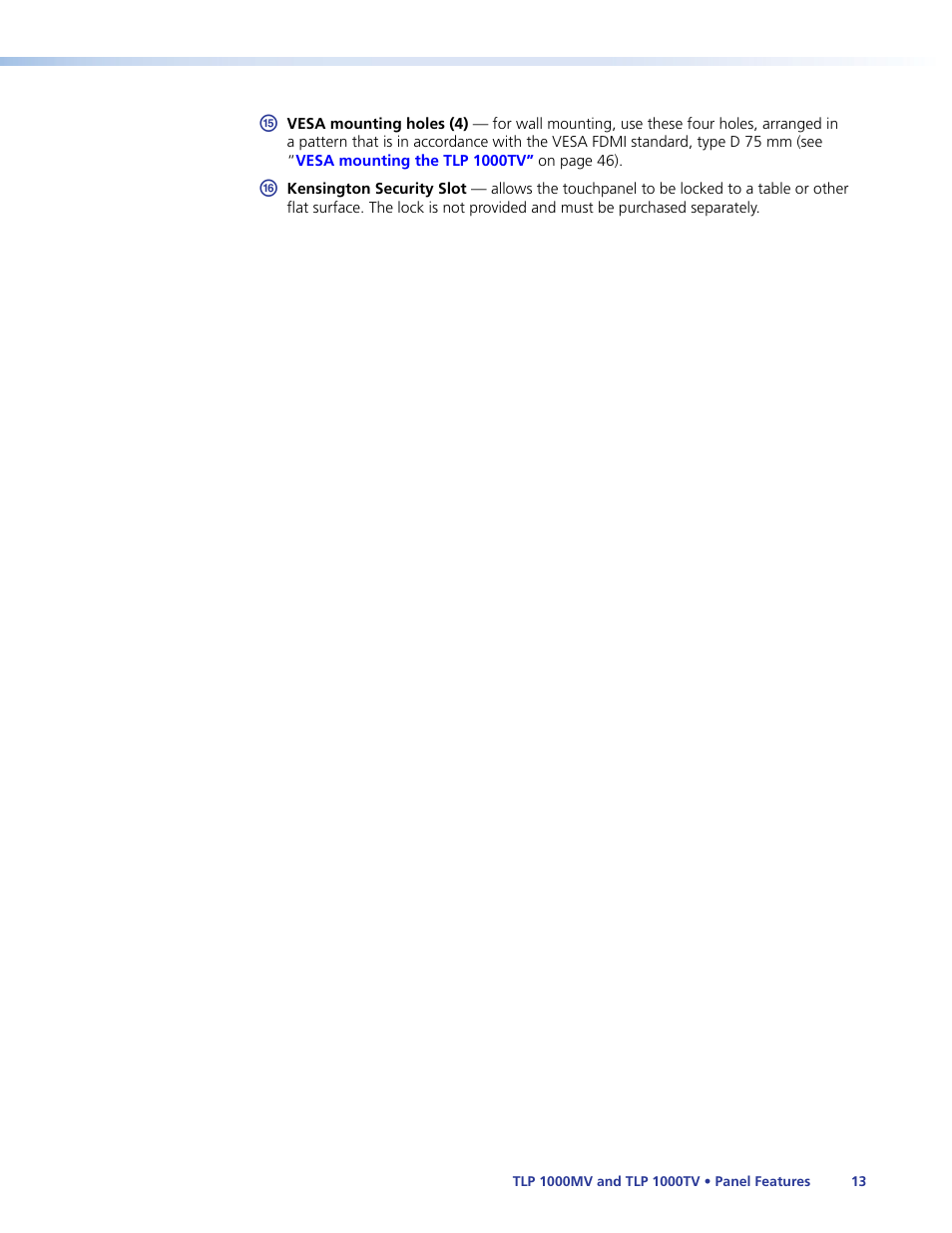 Extron Electronics TLP 1000TV User Guide User Manual | Page 19 / 54