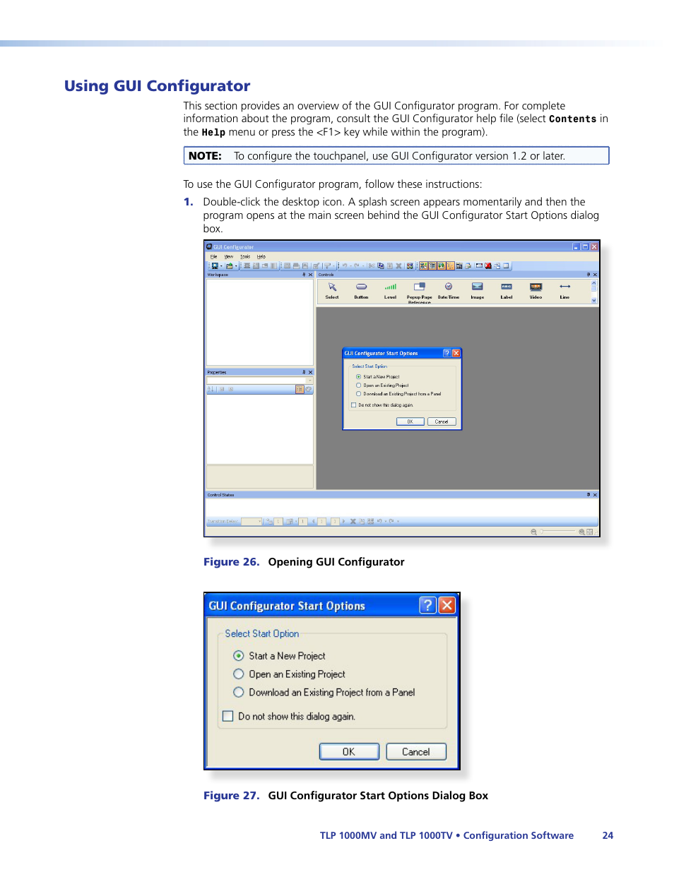 Using gui configurator, Extron gui configurator software | Extron Electronics TLP 1000TV User Guide User Manual | Page 30 / 54