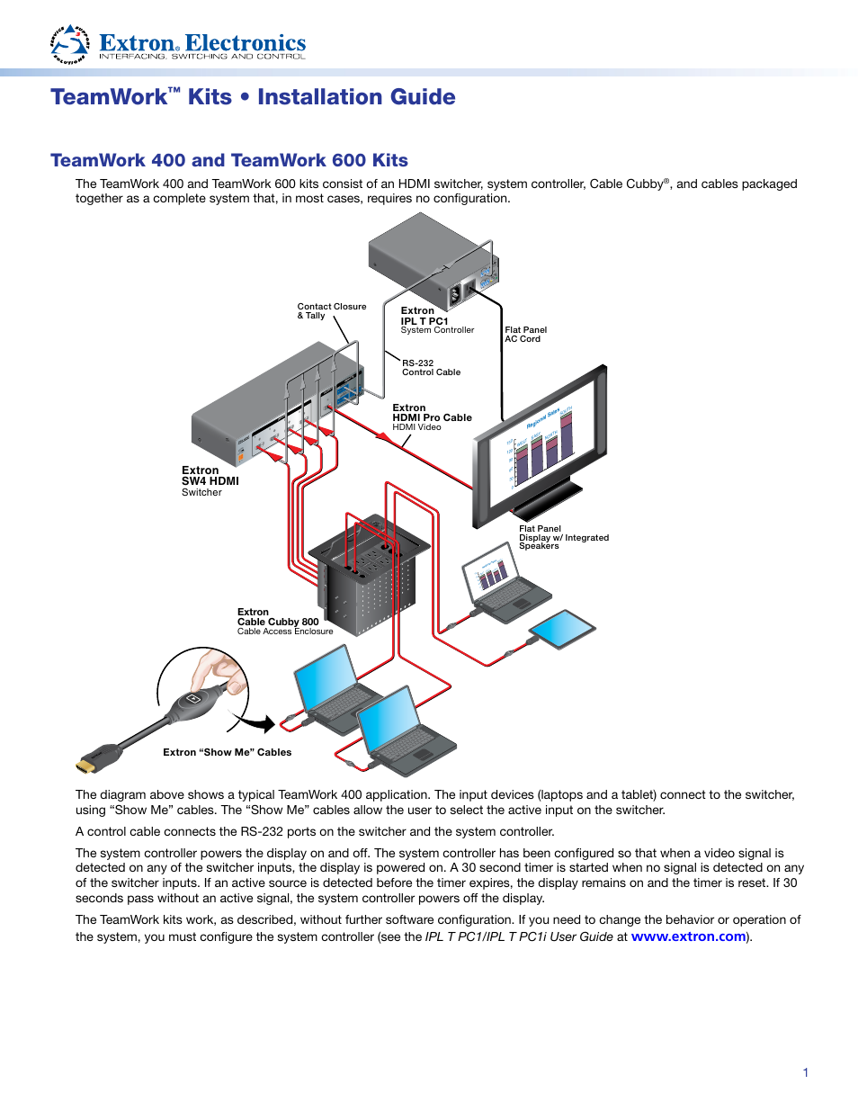 Extron Electronics TeamWork Kits Installation User Manual | 12 pages
