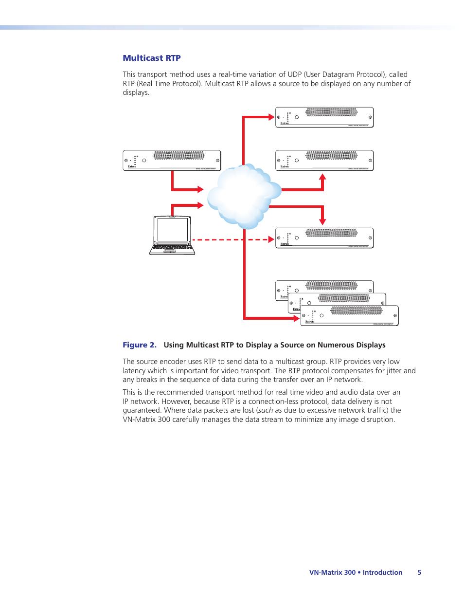 Network, Multicast rtp, Vn-matrix 300 • introduction 5 | Extron Electronics VN-Matrix 300 User Guide User Manual | Page 11 / 77