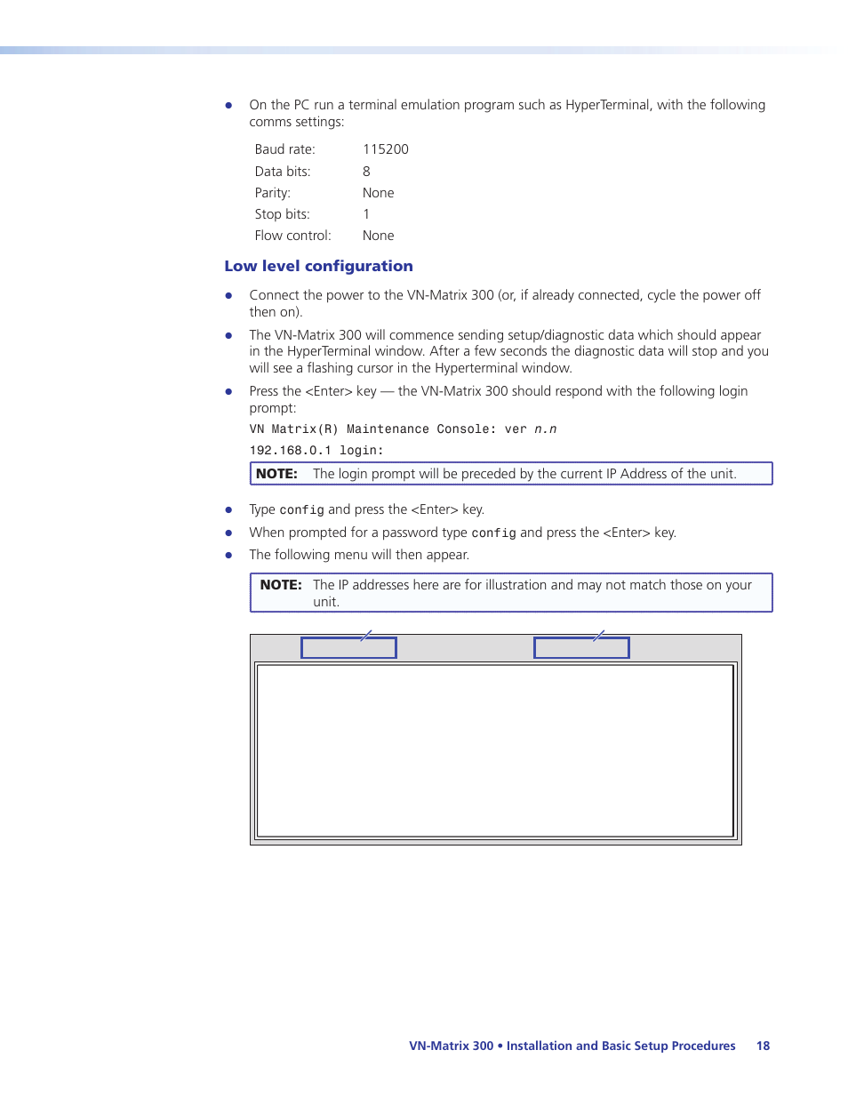Low level configuration | Extron Electronics VN-Matrix 300 User Guide User Manual | Page 24 / 77