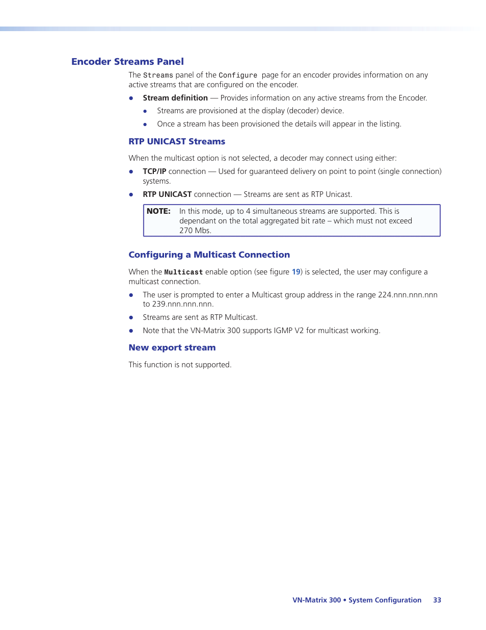 Encoder streams panel | Extron Electronics VN-Matrix 300 User Guide User Manual | Page 39 / 77